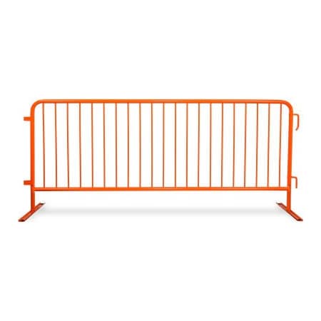 Queue Solutions Queue Solutions CrowdMaster 1000 Steel Barricade, 100inL x 43inH, Flat Feet, Orange BARR8-FL-OE